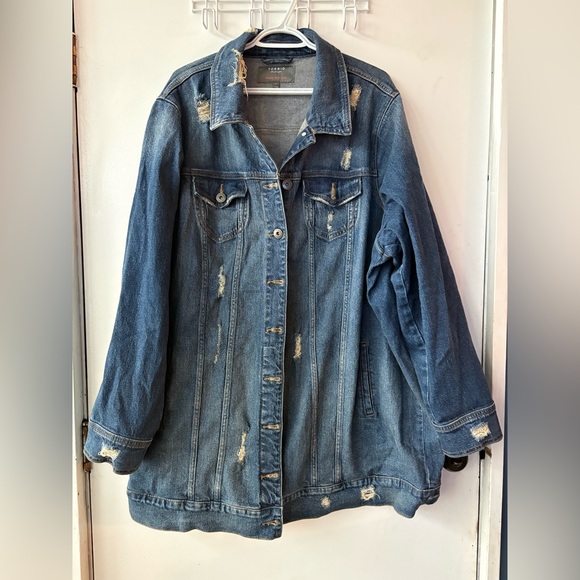 Torrid Distressed Blue Denim Jacket - Picture 3 of 6
